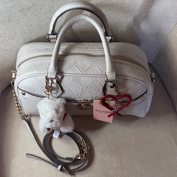 Juicy Couture Cream Satchel with Heart and Bear Charms - Picture 5 of 14